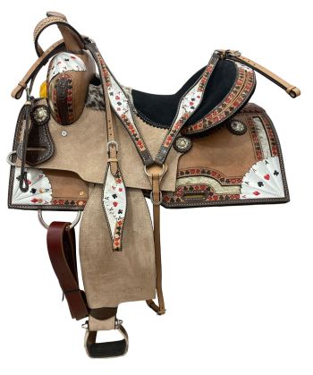 14", 15" Circle S Four of a Kind Barrel Style Saddle Set #2